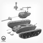 OTT M24 Chaffee US Light Tank Build Parts 402413003