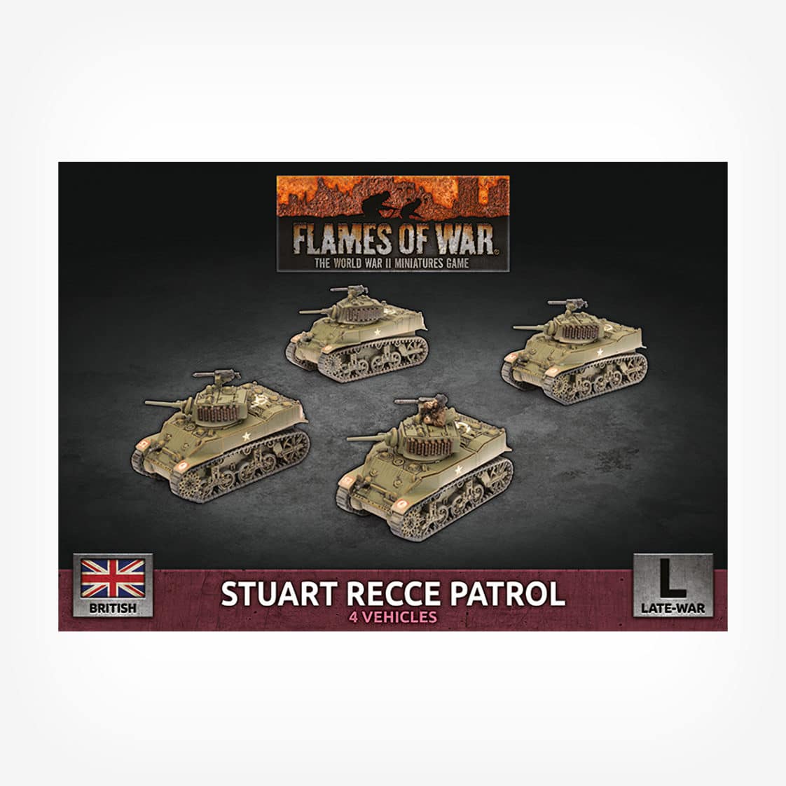 Stuart Recce Armoured Troop (x4 Plastic)