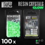 Green Glow Resin Crystals – Small