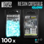 Aqua Turquoise Glow Resin Crystals – Small