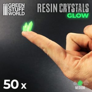 Green Glow Resin Crystals - Medium