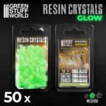 Green Glow Resin Crystals – Medium