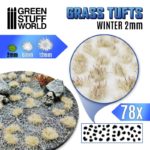Grass Tufts – 2mm Self-adhesive – White Winter