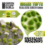 Grass Tufts – 6mm Self-adhesive – Realistic Green