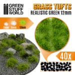 Grass Tufts – 12mm Self-adhesive – Realistic Green