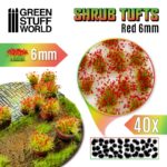 Shrubs Tufts – 6mm Self-adhesive – Red Flowers
