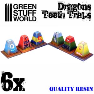 6x Resin Dragon Teeth Traps for Tanks