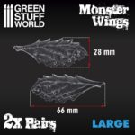 2x Resin Monster Wings – Large