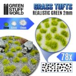 Grass Tufts – 2mm Self-adhesive – Realistic Green