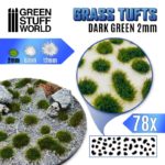 Grass Tufts – 2mm Self-adhesive – Dark Green