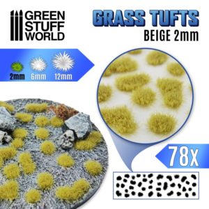 Grass Tufts - 2mm Self-adhesive - Beige