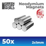 Neodymium Magnets 2x1mm – 50 units (N52)